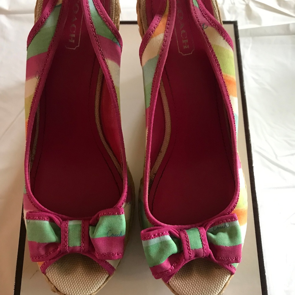Coach Peep Toe Wedges - Size 10